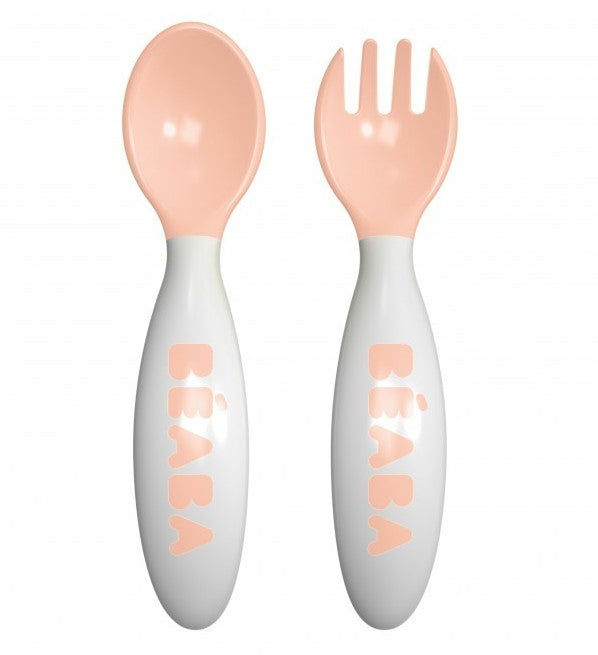 Beaba set lingurita si furculita ergonomica, Nude 01