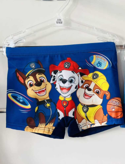 Setino costum de baie baieti tip boxer 3-8 ani, Paw Patrol Blue
