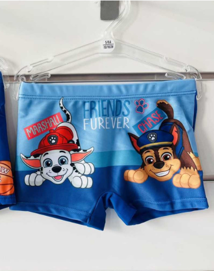 Setino costum de baie baieti tip boxer 3-8 ani, Paw Patrol Blue
