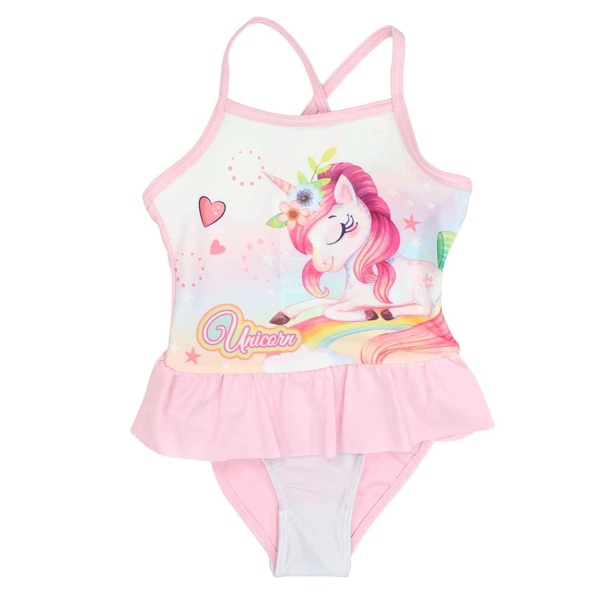 Setino costum de baie fete intreg 2-6 ani, Unicorn Roz Imagine principală a produsului