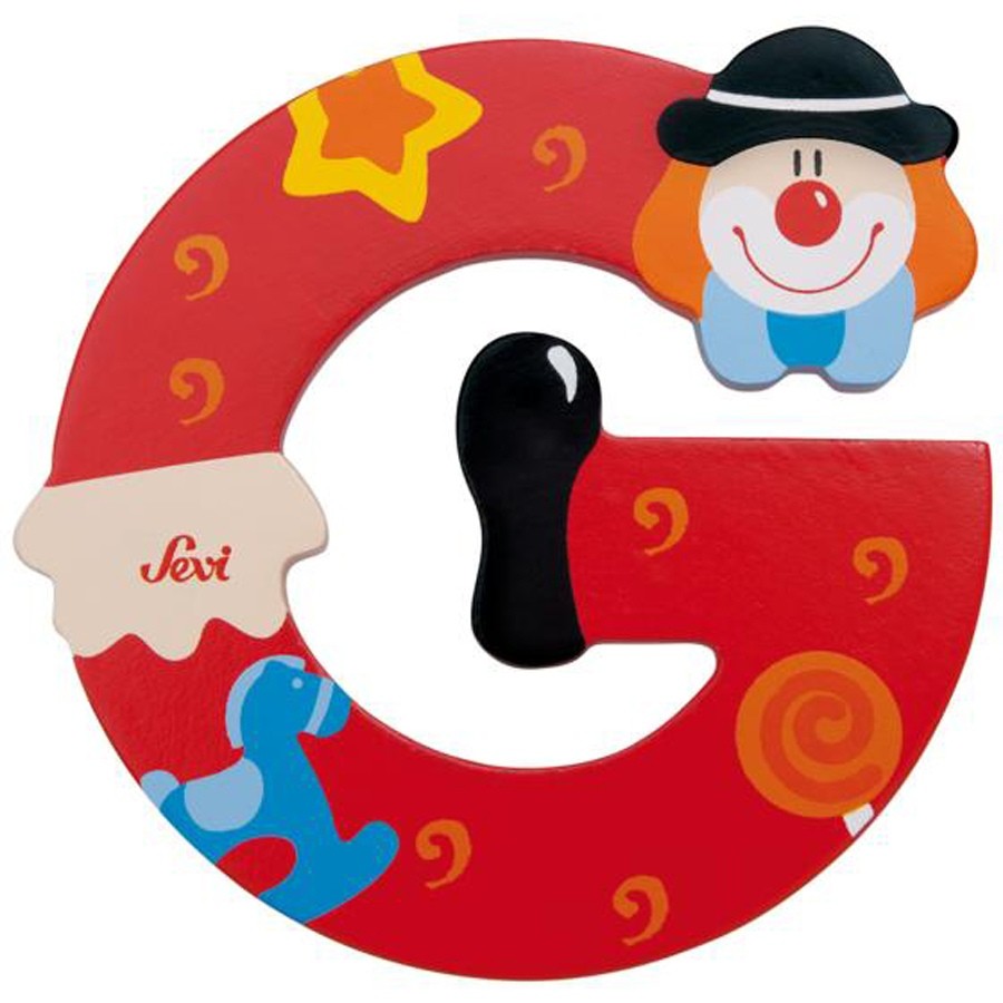 Sevi Litera din lemn cu clovn "G"