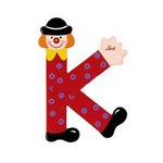 Sevi Litera din lemn cu clovn "K"