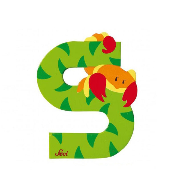 Sevi Litera din lemn cu animale  "S"