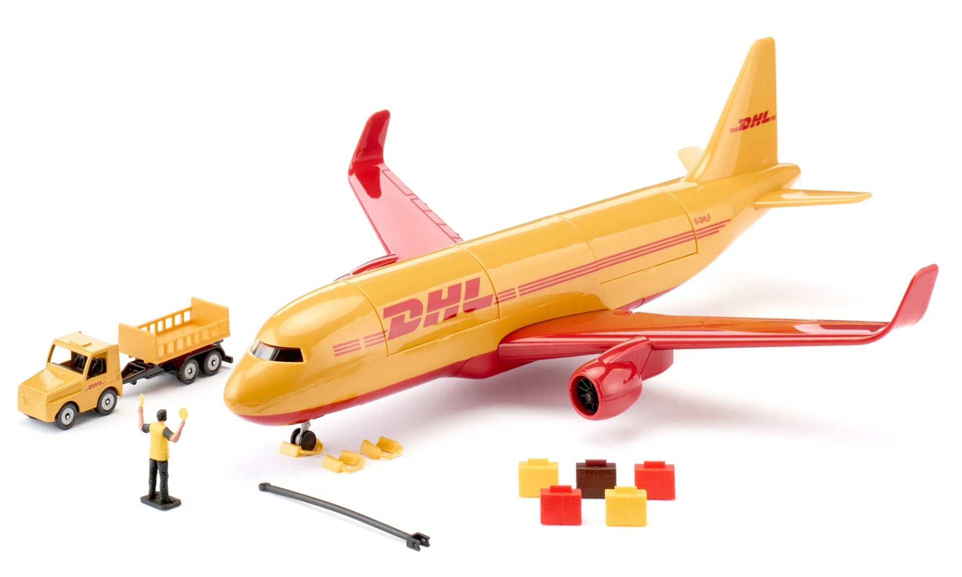 Siku jucarie masinuta 3 ani+ Avion DHL cargo aircraft with accessorie Imagine principală a produsului