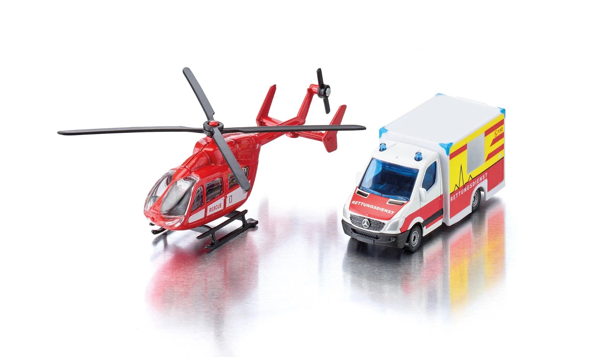 Siku jucarie set Mercedes-Benz 3 ani+ Ambulanta cu Elicopter