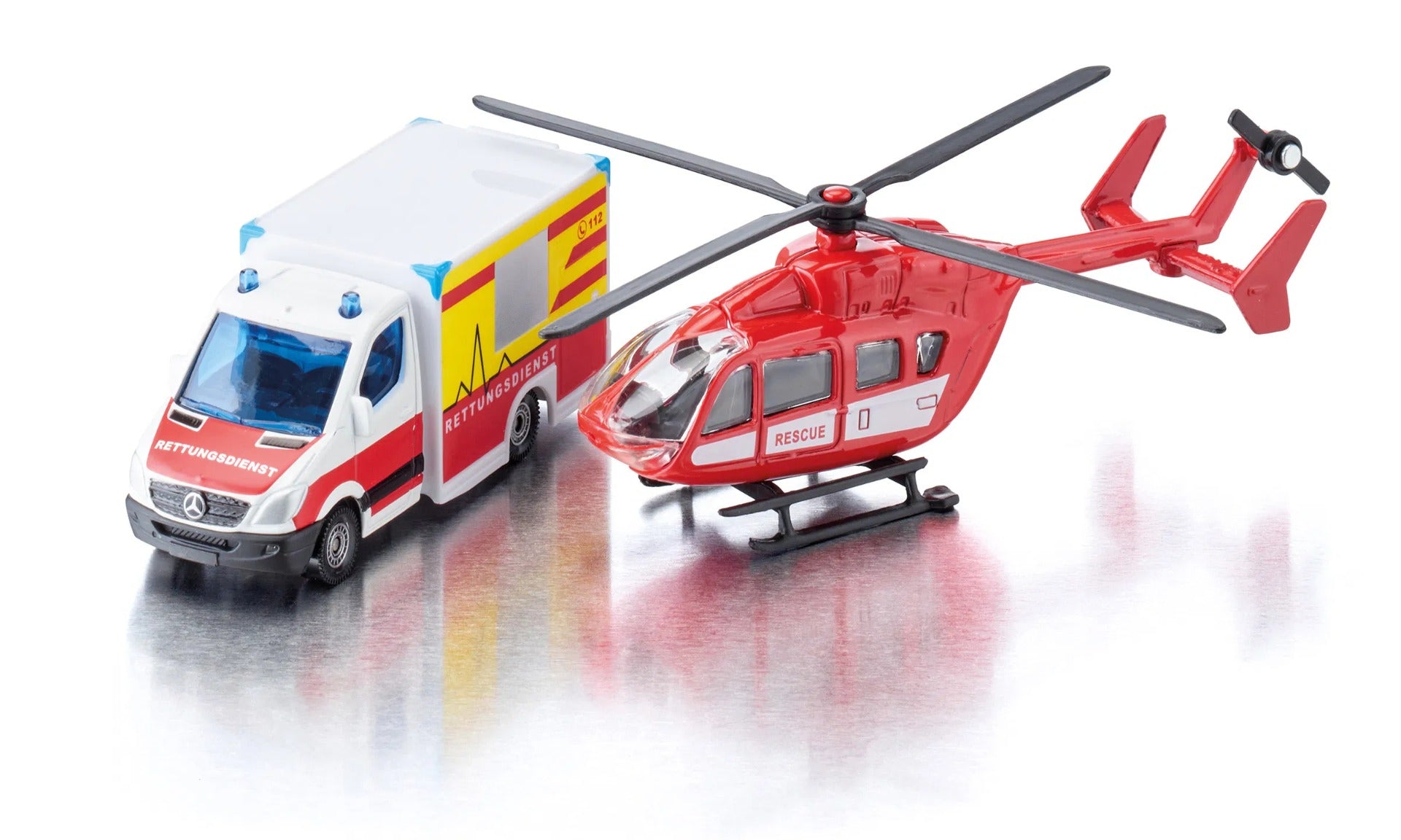 Siku jucarie set Mercedes-Benz 3 ani+ Ambulanta cu Elicopter