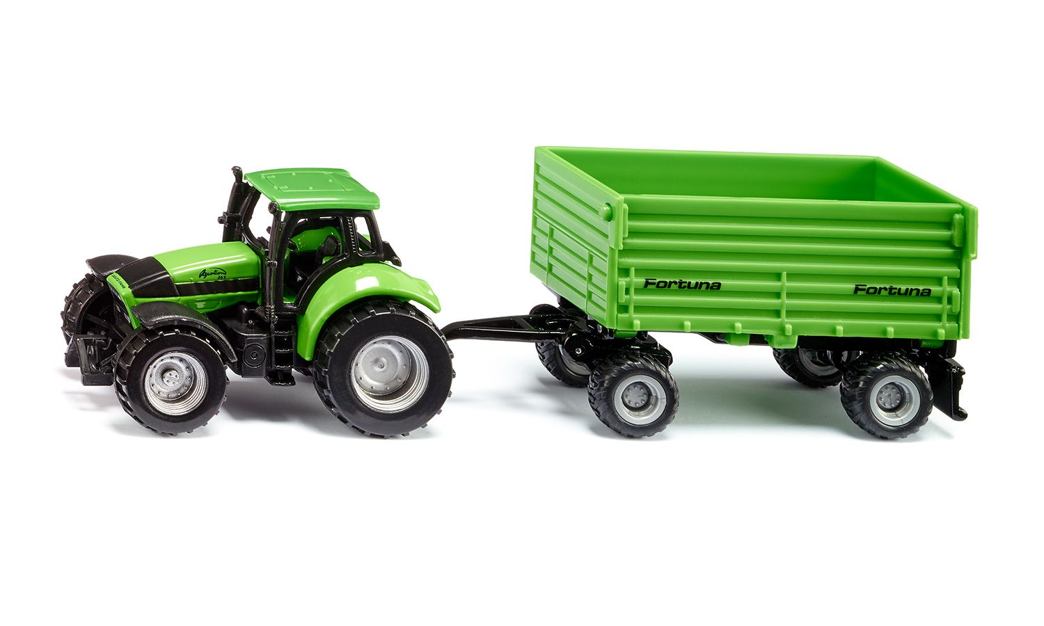 Siku jucarie set tractor DEUTZ-FAHR with Fortuna 4-wheel-trailer 3ani+