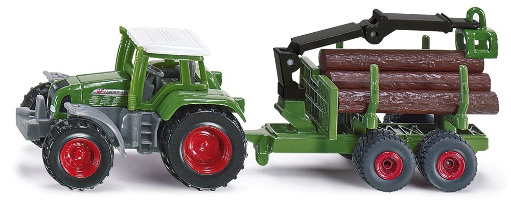 Siku jucarie set tractor Tractor with forestry trailer 3 ani+