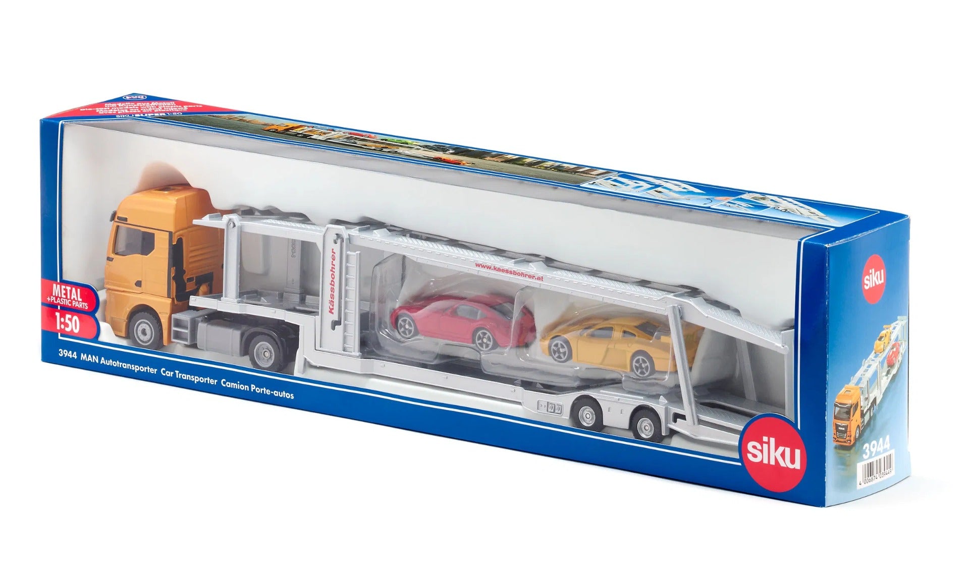 Siku jucarie masinuta 3 ani+ camion MAN car transporter