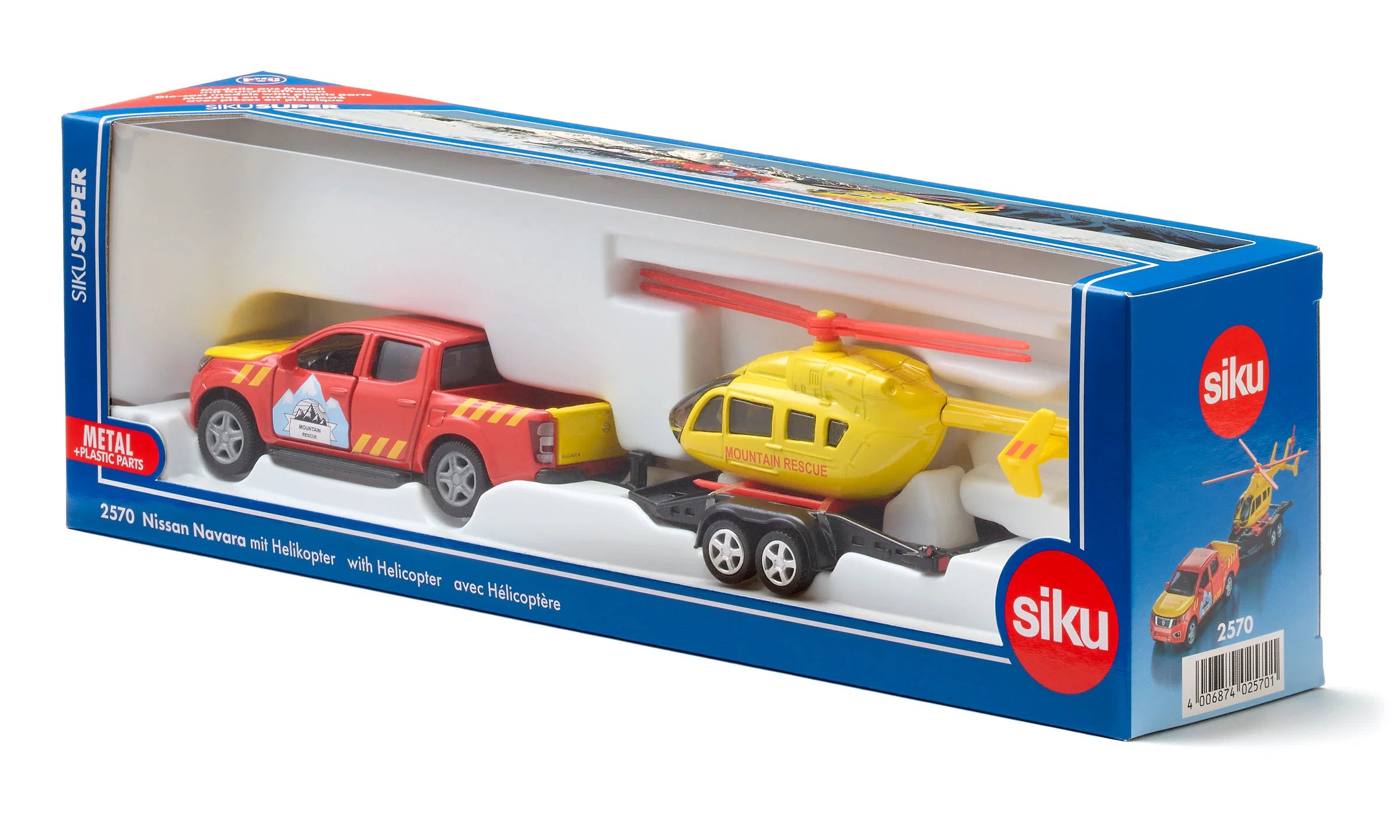 Siku masinuta Nissan Navarra cu elicopter 3 ani+