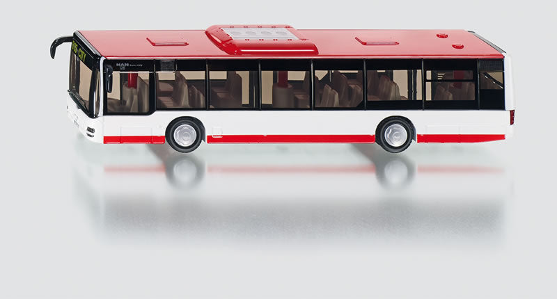 Siku Jucarie Masinuta MAN Lion's City Bus 3ani+ alb cu rosu Imagine principală a produsului