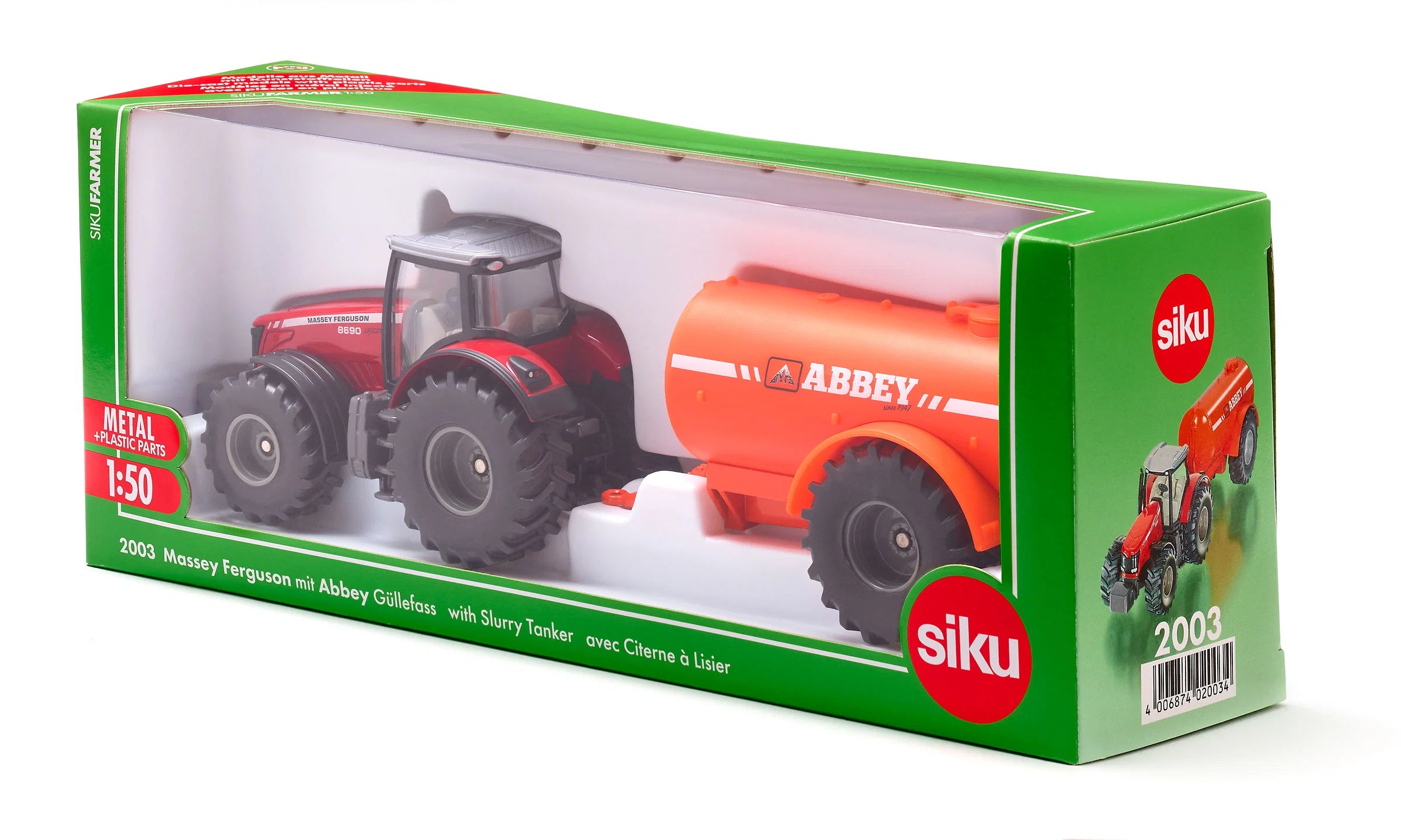 Siku tractor Massey Ferguson cu tisterna 3 ani+