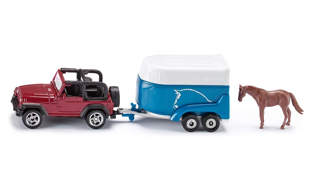 Siku jucarie set masinuta Jeep with Horse Trailer 3 ani+ 01