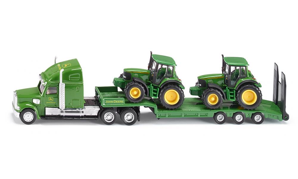 Siku jucarie masinuta camion Low Loader cu tractoare John Deere 3 ani+ Imagine principală a produsului