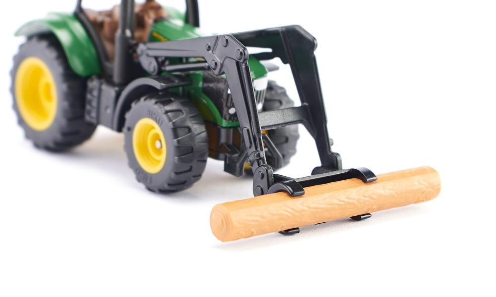 Siku jucarie tractor John Deere with log grabber 03