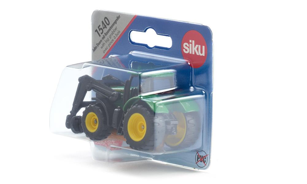 Siku jucarie tractor John Deere with log grabber 04