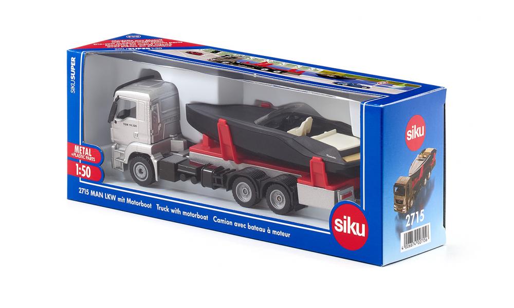 Siku masinuta camion MAN cu iacht