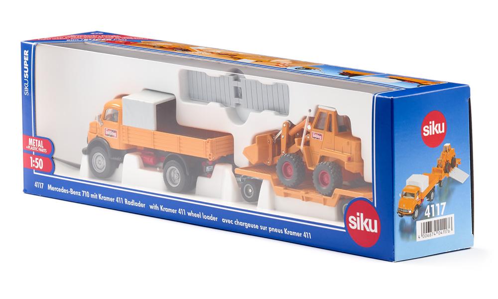 Siku masinuta camion Mercedes 710 clasic cu remorca 08