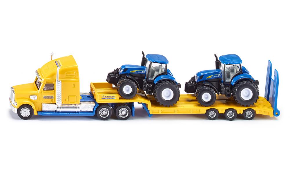 Siku masinuta camion Truck with New Holland Tractors 01