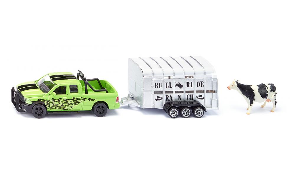 Siku masinuta RAM 1500 with Livestock Trailer 01