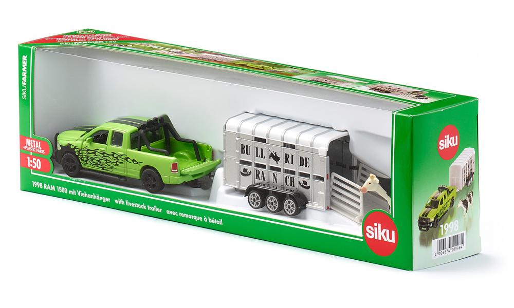 Siku masinuta RAM 1500 with Livestock Trailer 06