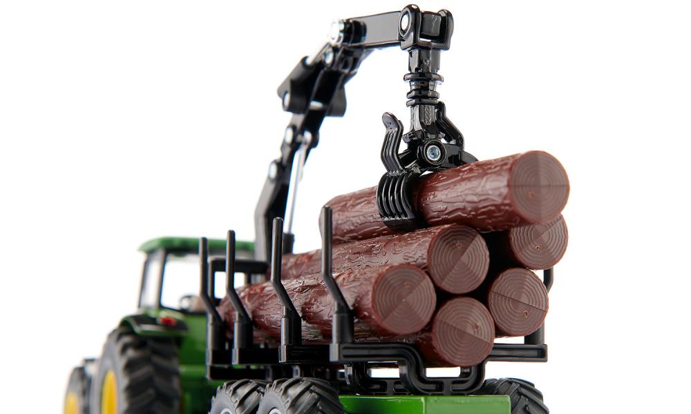 Siku masinuta tractor John Deere with Forestry Trailer 3 ani+  03