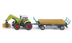 Siku masinuta Tractor with Bale Grab and Trailer 01