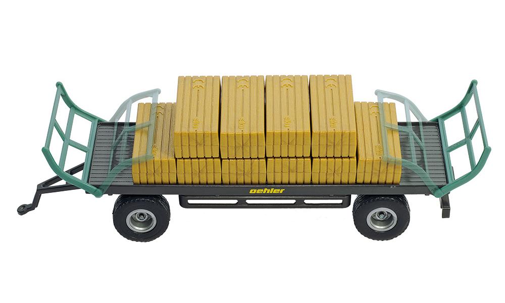 Siku masinuta Tractor with Bale Grab and Trailer 02