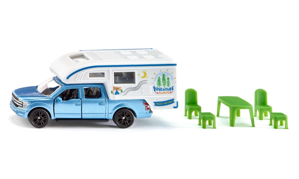 Siku set masinuta Ford F150 Pick-Up Camper 01
