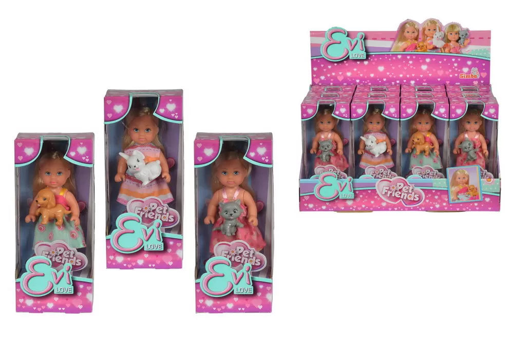Simba papusa 13 cm Evi  LOVE si preietenii ei 3 ani+ Pet Friends Imagine principală a produsului