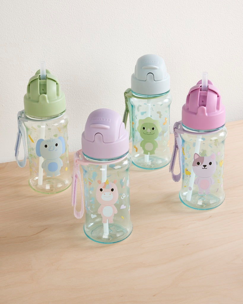 Skip Hop sticla cu pai 355 ml din tritan 12m+ Besties Squad Elefant