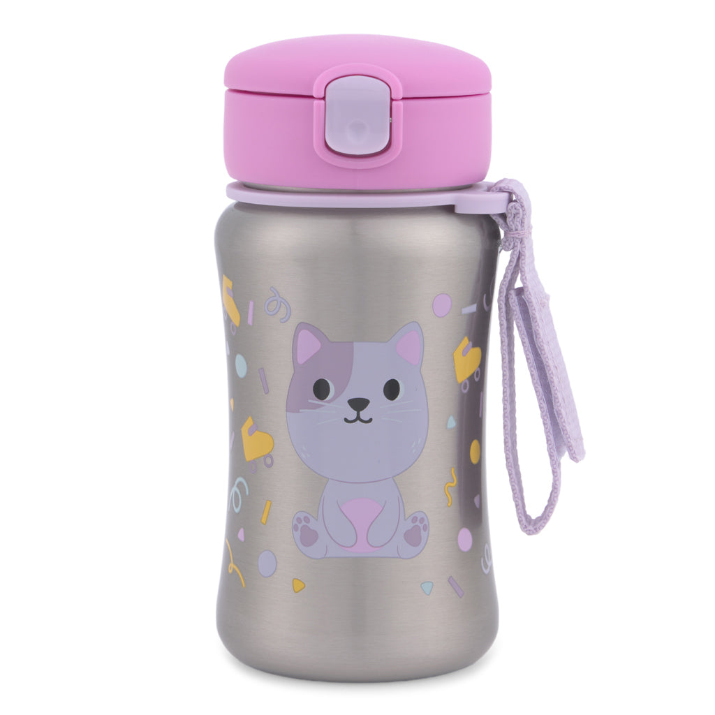 Skip Hop sticla cu pai din otel inoxidabil 350 ml 12m+ Besties Squad Pisica Imagine principală a produsului