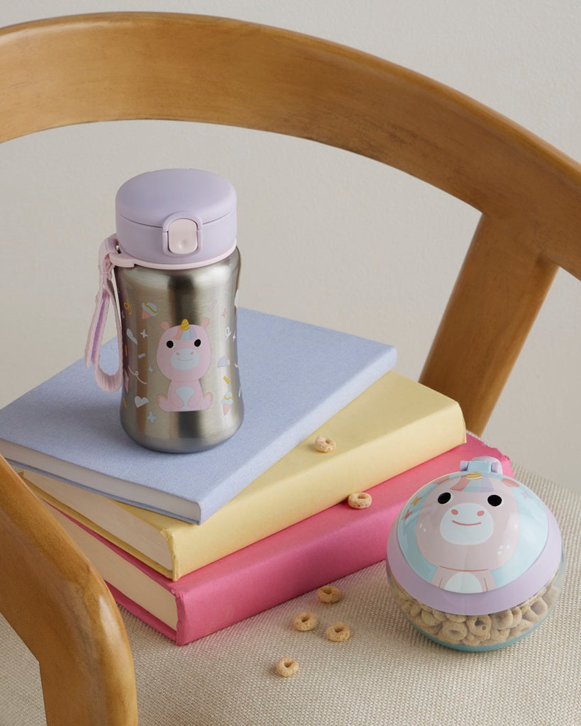 Skip Hop sticla cu pai din otel inoxidabil 350 ml 12m+ Besties Squad Unicorn
