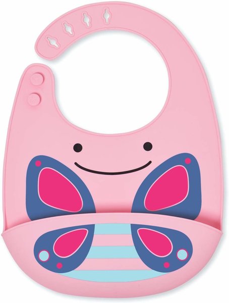 Skip Hop bavetica din silicon Zoo Fold & Go 6m+, Fluture 01