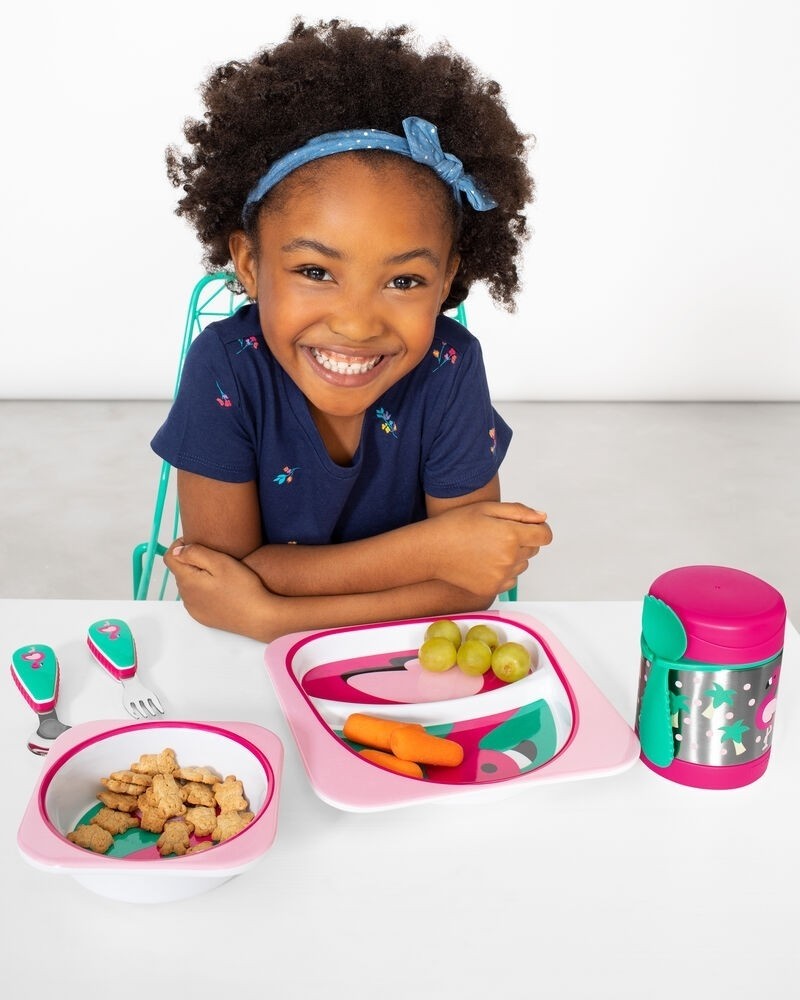 Skip Hop recipiente pentru mancare Zoo 3 ani+ Flamingo 03