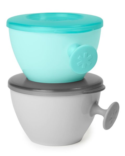 Skip Hop set 2 boluri ergonomice Soft 3m+, Gri+Turcoaz 01 Imagine principală a produsului
