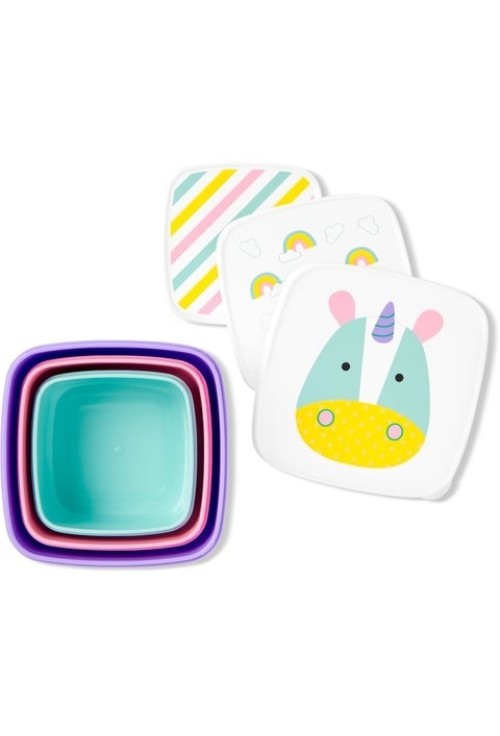 Skip Hop set 3 cutii pentru pranz Zoo 3 ani+, Unicorn 01