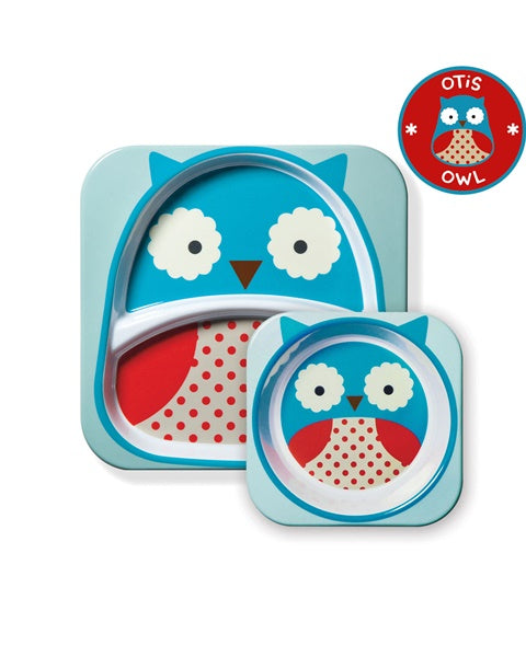 Skip Hop set farfurie si bol Zoo 6m+ Bufnita 252203 01