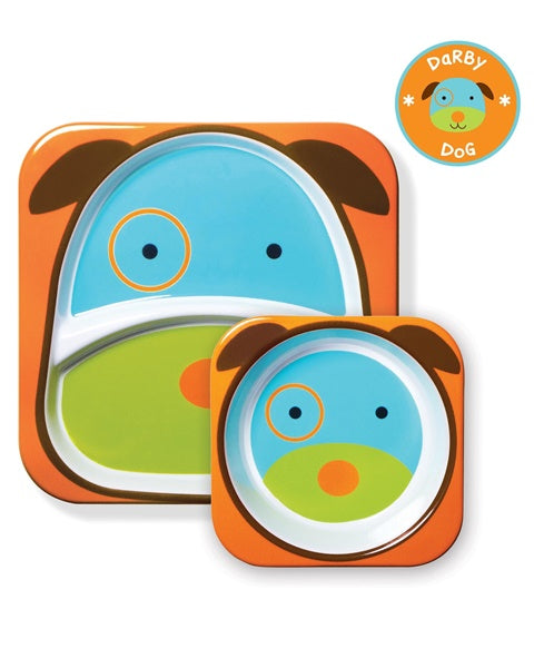 Skip Hop set farfurie si bol Zoo 6m+ Catel 01