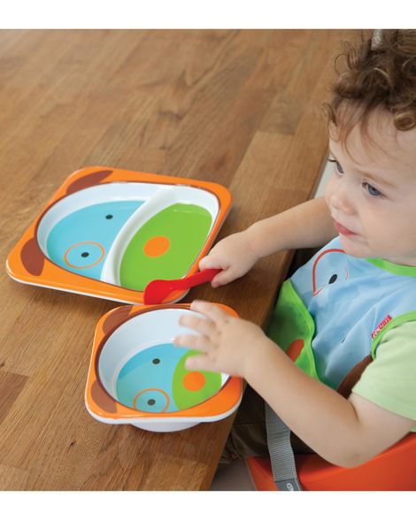 Skip Hop set farfurie si bol Zoo 6m+ Catel 04