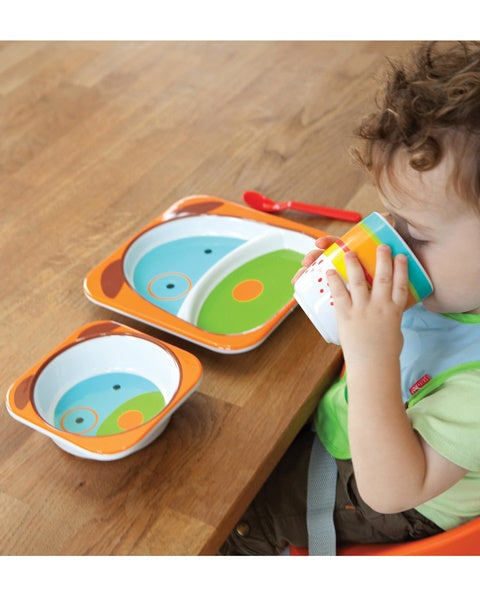 Skip Hop set farfurie si bol Zoo 6m+ Catel 03