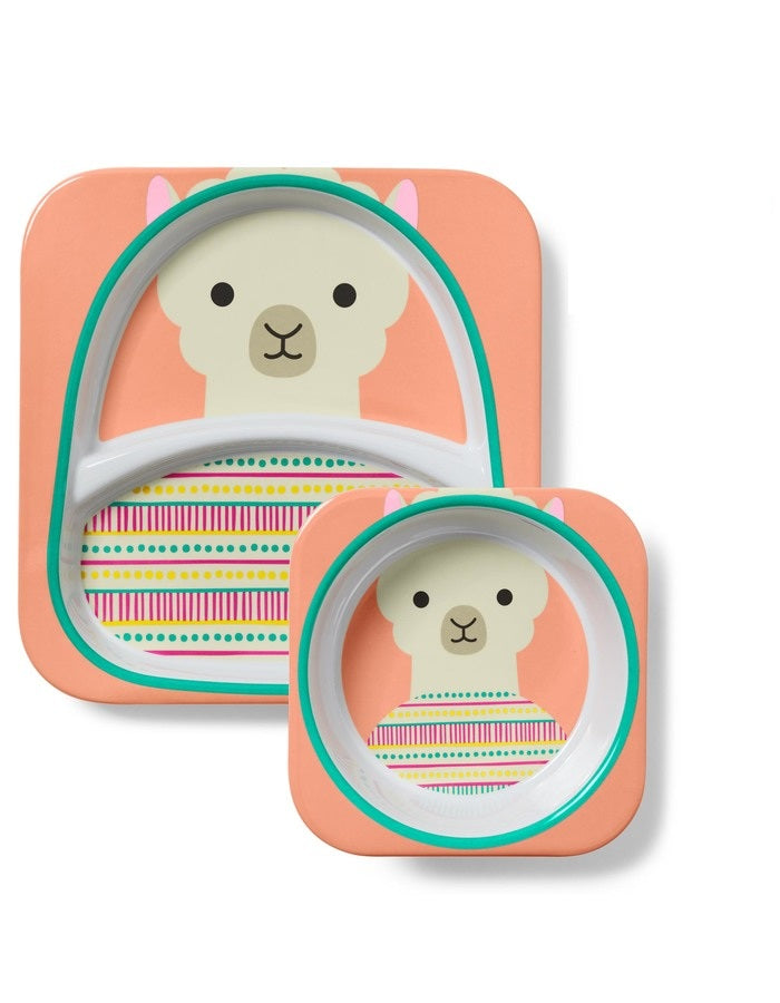 Skip Hop set farfurie si bol Zoo 6m+, Lama 252233 01