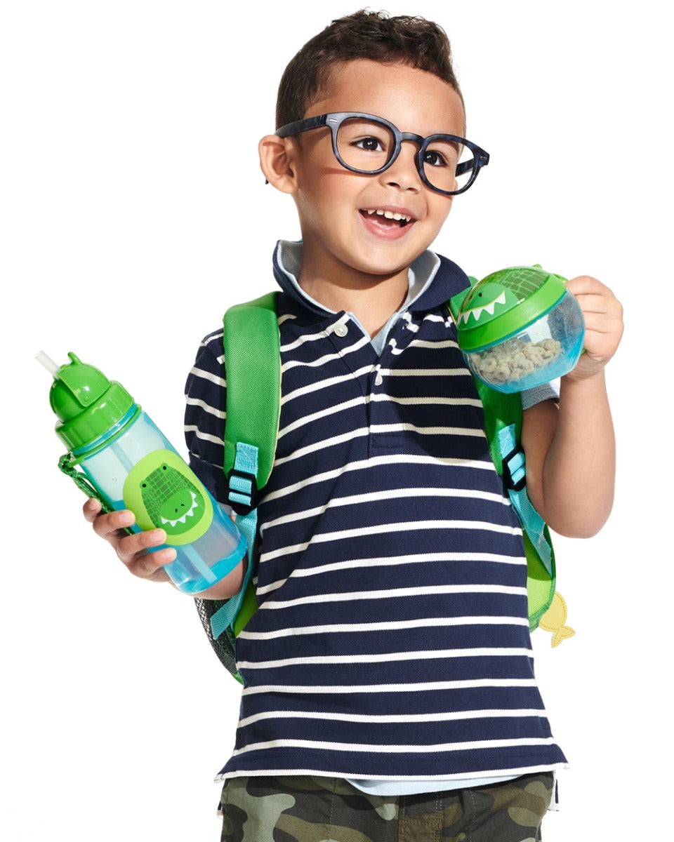 Skip Hop sticla cu pai Zoo 12m+ Crocodil