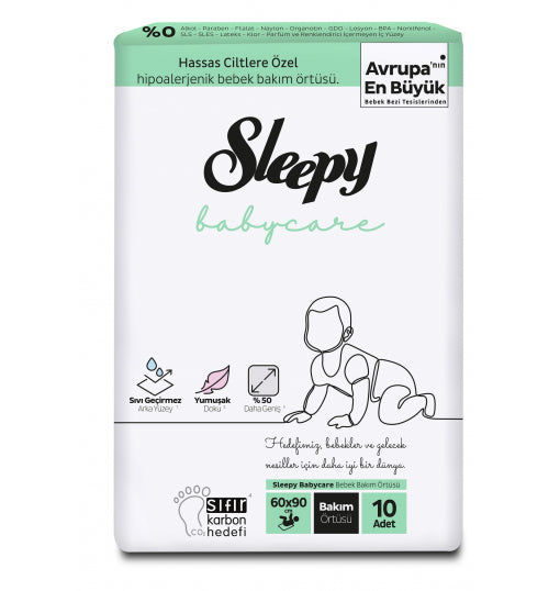 Sleepy cearsaf schimbat scutece 60x90 cm 10 buc Imagine principală a produsului