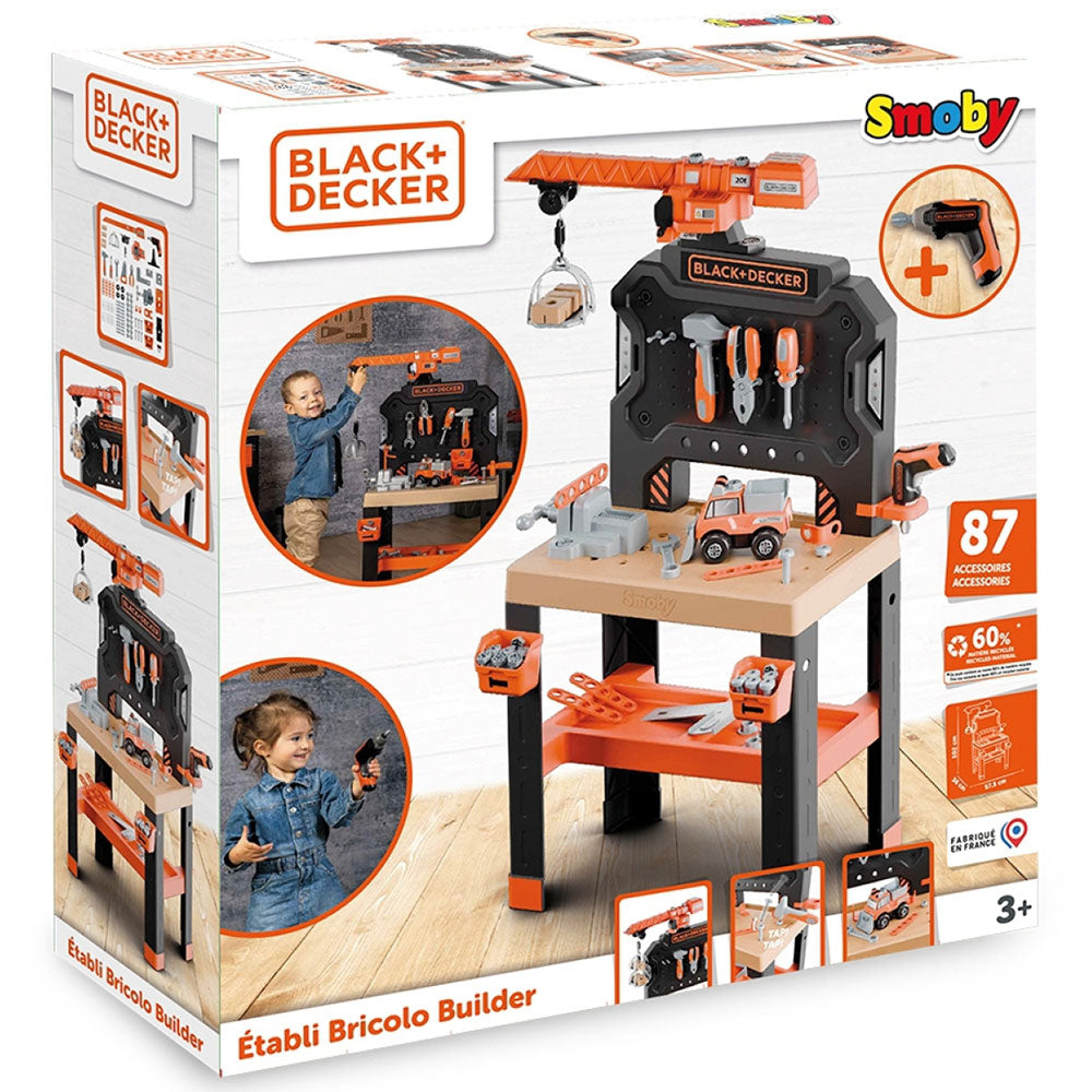 Smoby jucarie Atelier Black&Decker Bricolo Builder cu 87 accesorii 3 ani+ 