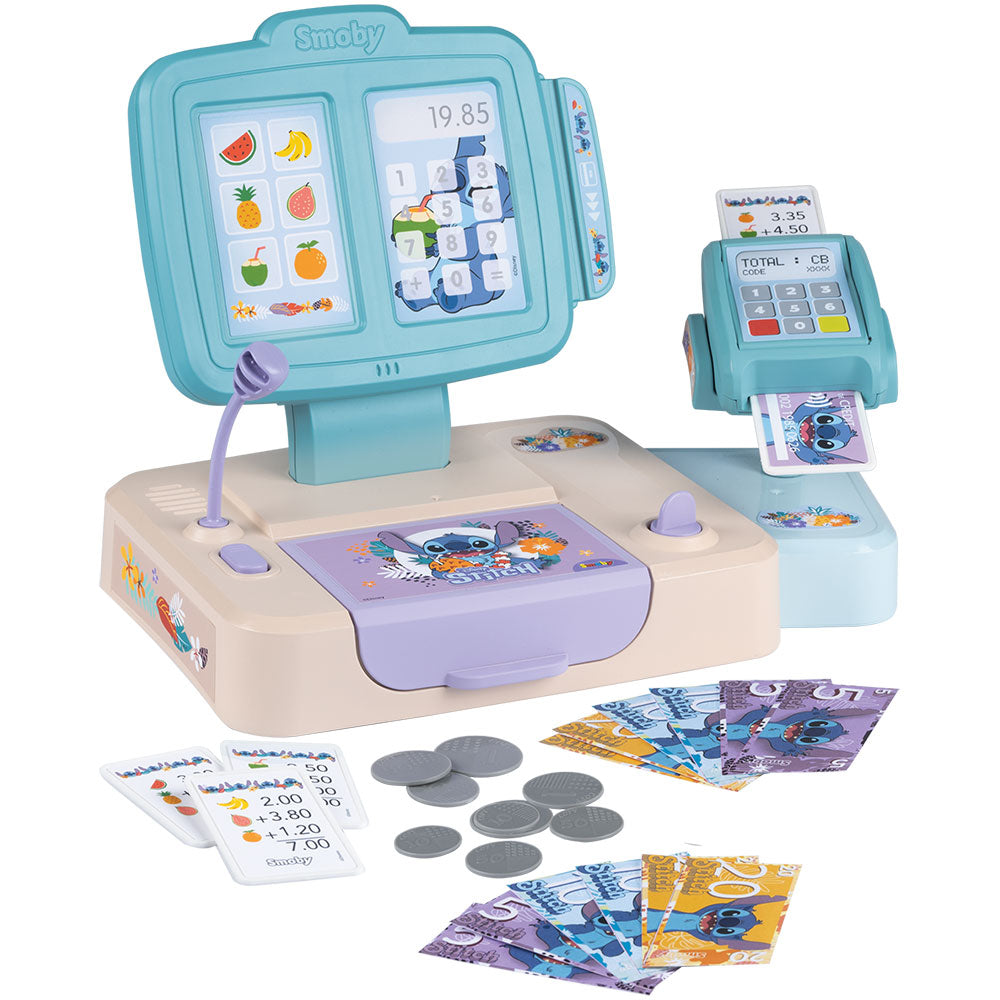 Smoby jucarie Casa de marcat Stitch Electronic Cash Register 3 ani+ 
