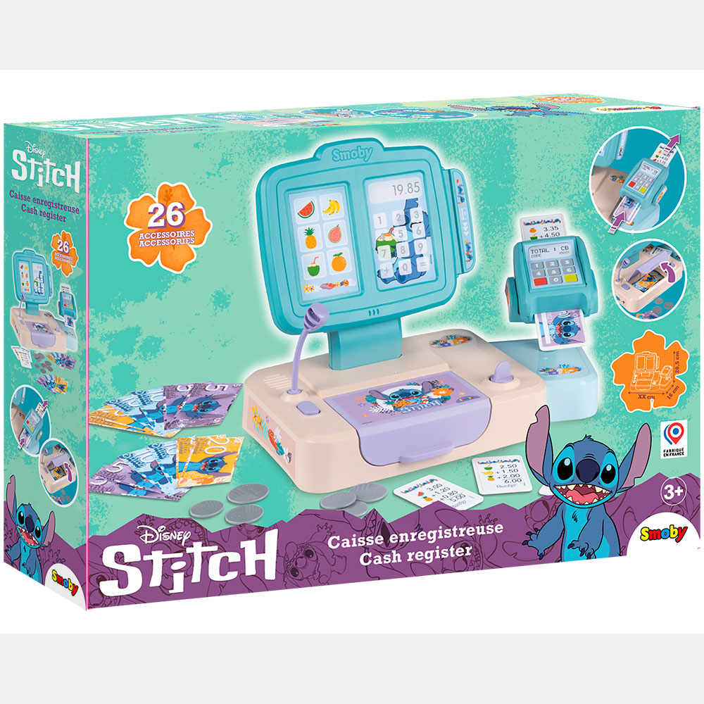 Smoby jucarie Casa de marcat Stitch Electronic Cash Register 3 ani+ 
