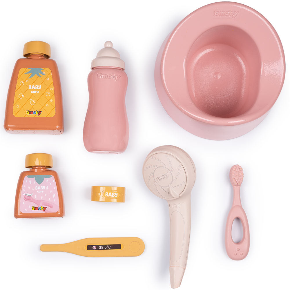 Smoby set de baie pentru papusa Baby Nurse Bath cu 8 accesorii 3 ani+