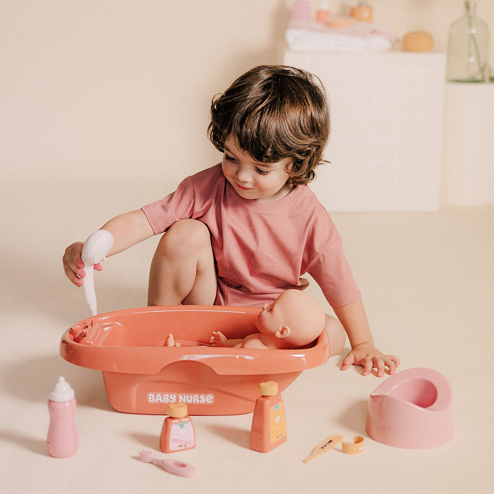 Smoby set de baie pentru papusa Baby Nurse Bath cu 8 accesorii 3 ani+
