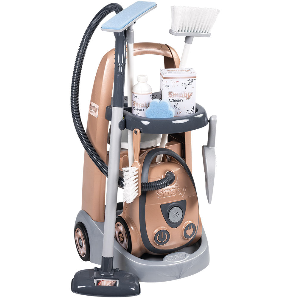 Smoby jucarie set curatenie cu troller si aspirator Rowenta maro cu 8 accesor 3 ani+  Imagine principală a produsului